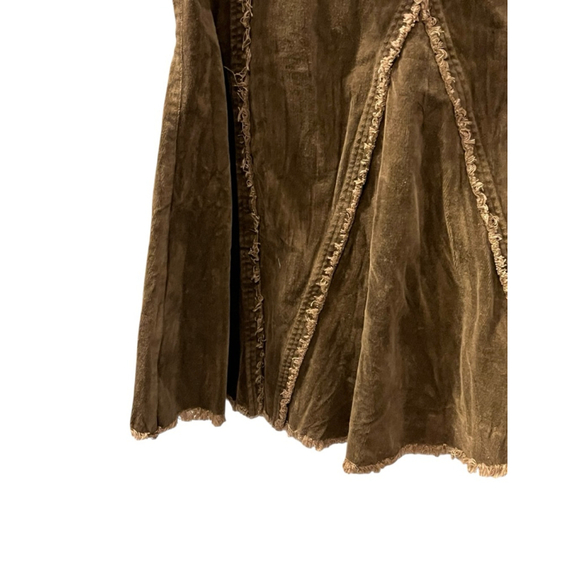 Hazel Anthropologie NWOT Velvet Brown Boho Skirt Women's Size Large Midi Casual - Picture 3 of 8